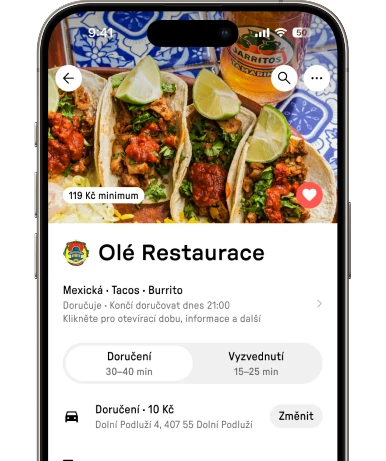 Náhled do mobilní aplikace Reservo Eats